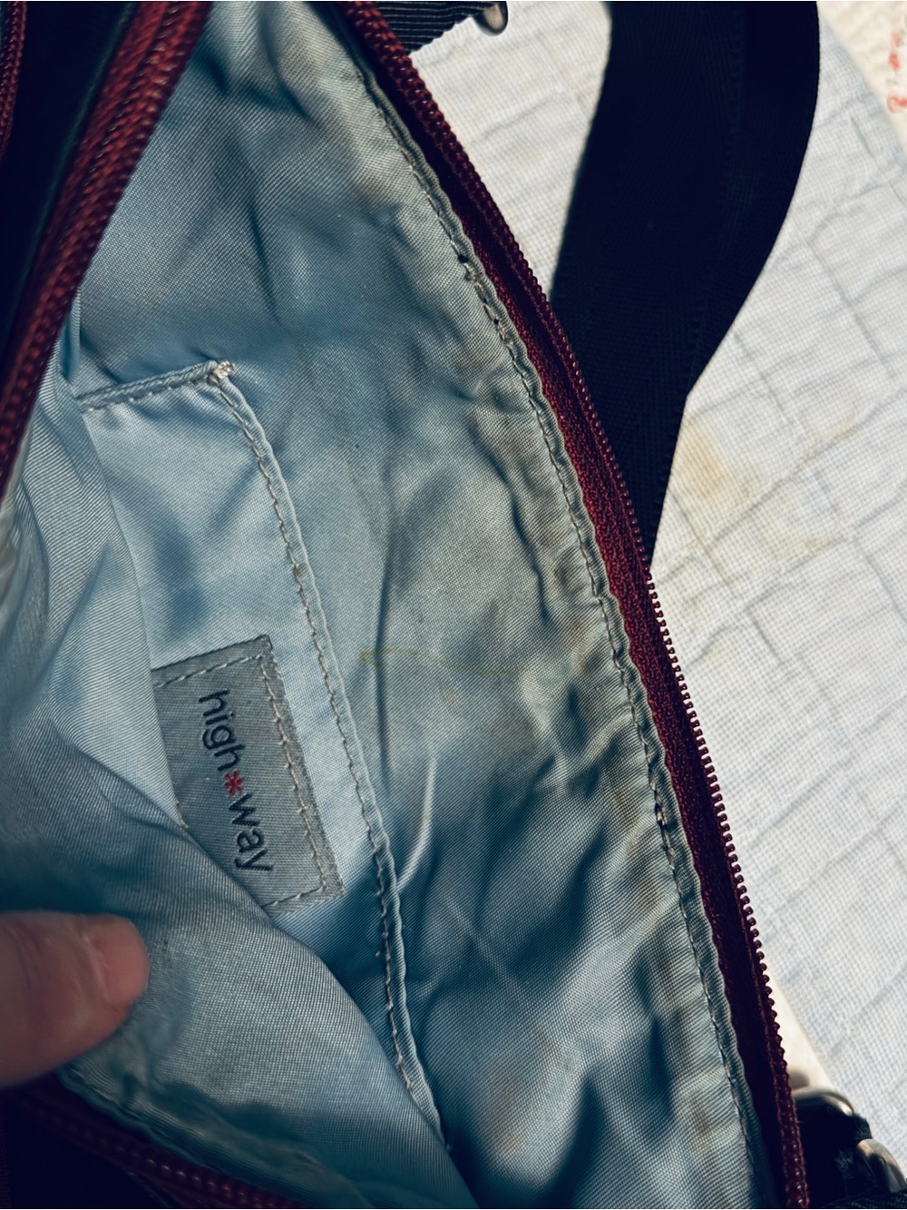 Black Highway Shoulder Bag with Red Trim - Picture 3 of 4